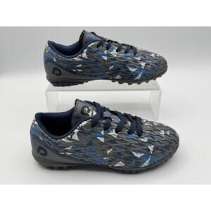 Dream Pairs Unisex Girl Boy Turf Indoor Soccer Shoes Grey Blue, Size 1, Pre-own
